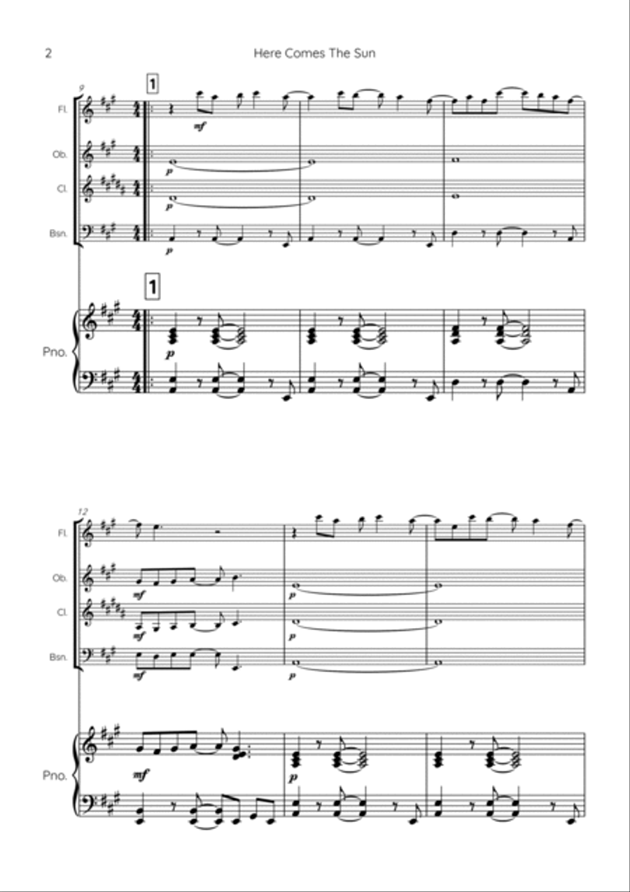 Here Comes The Sun Chamber Music scores gallery preview page 2
