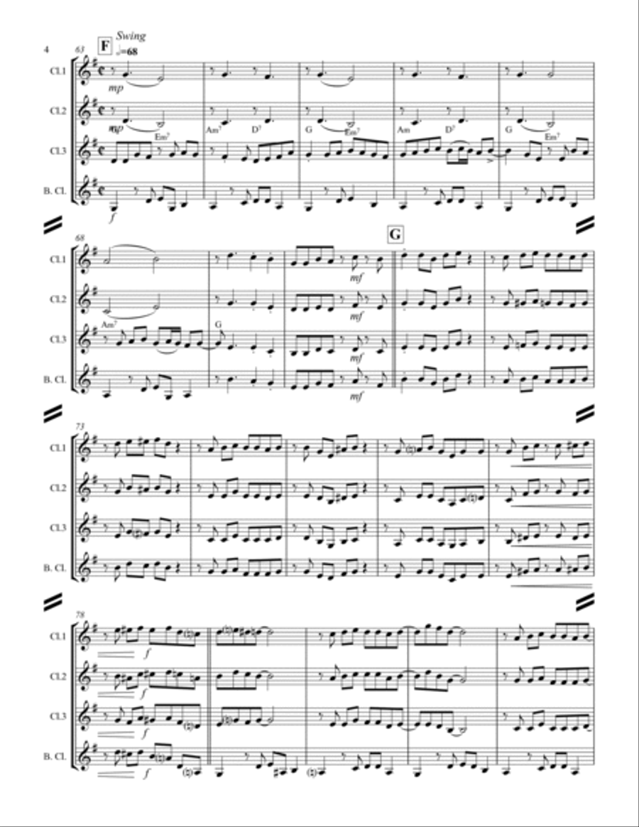Blue Moon Blue Moon Woodwind Quartet scores gallery preview page 5