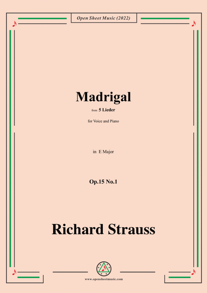 Richard Strauss-Madrigal,in E Major,Op.15 No.1 image number null