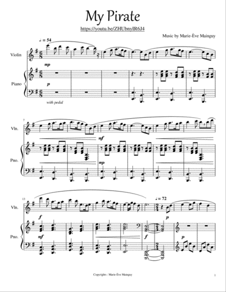 My Pirate My Pirate Flute scores gallery preview page 1