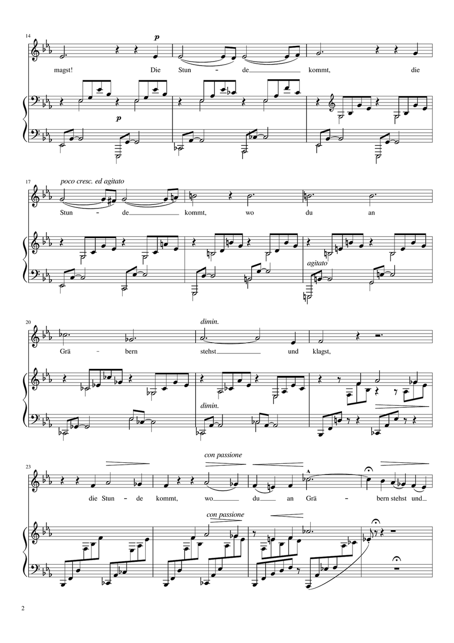 O lieb so lang du lieben kannst (Franz Liszt) [Medium Low Voice; key: Eb] Low Voice scores gallery preview page 2