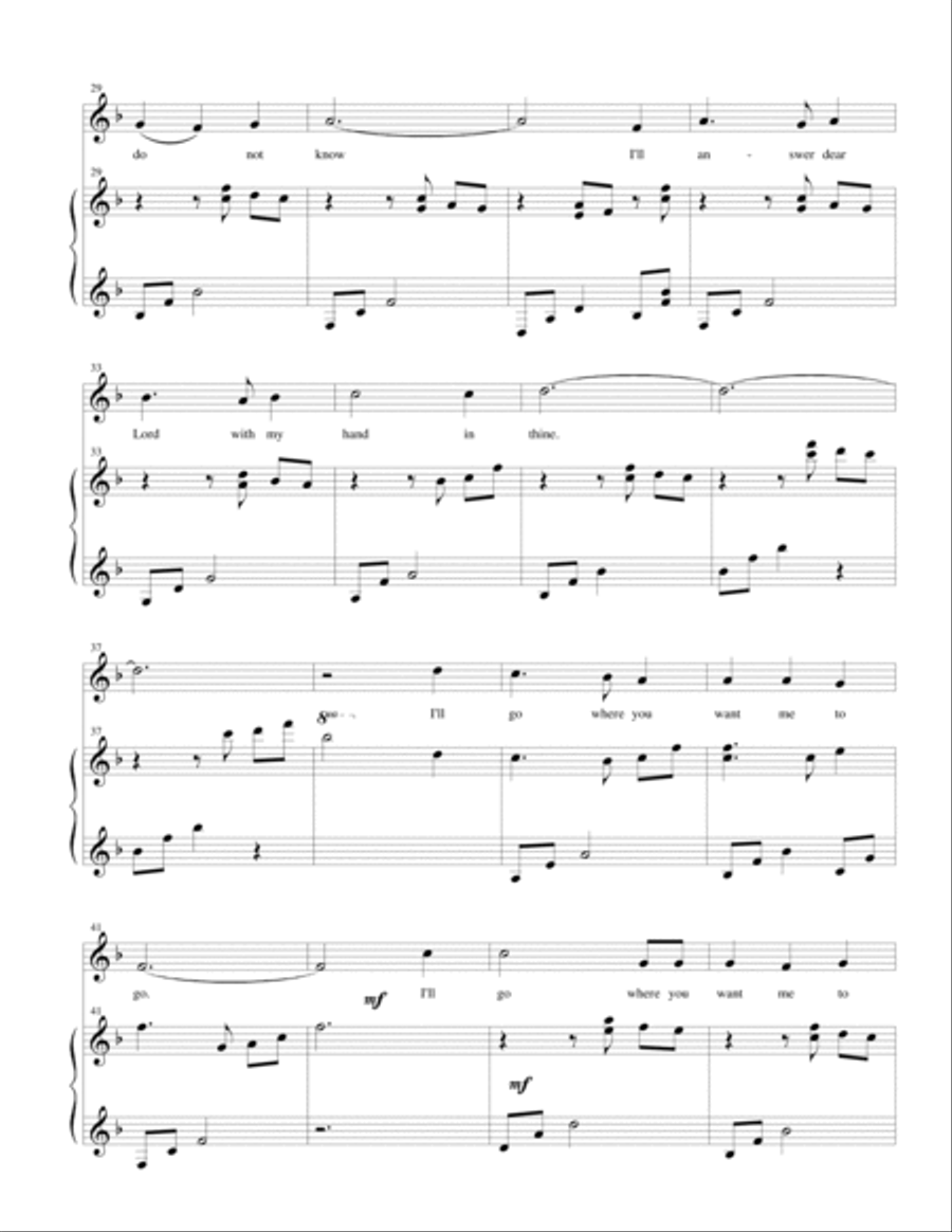 I'll Go Where You Want Me to Go Voice scores gallery preview page 3