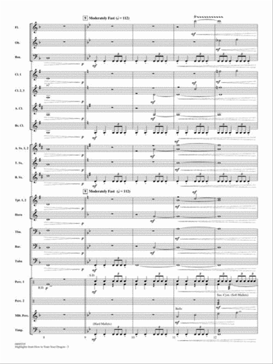 Highlights from How to Train Your Dragon Concert Band scores gallery preview page 5