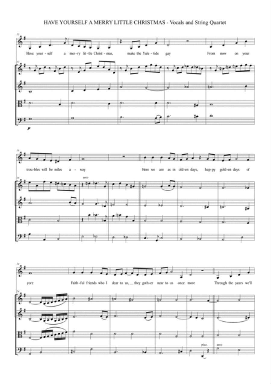 Have Yourself A Merry Little Christmas String Quartet scores gallery preview page 2