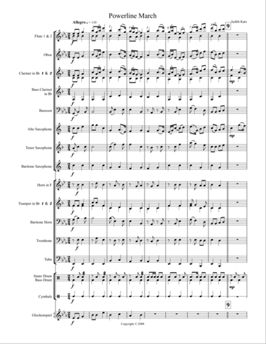 Powerline March Concert Band scores gallery preview page 1