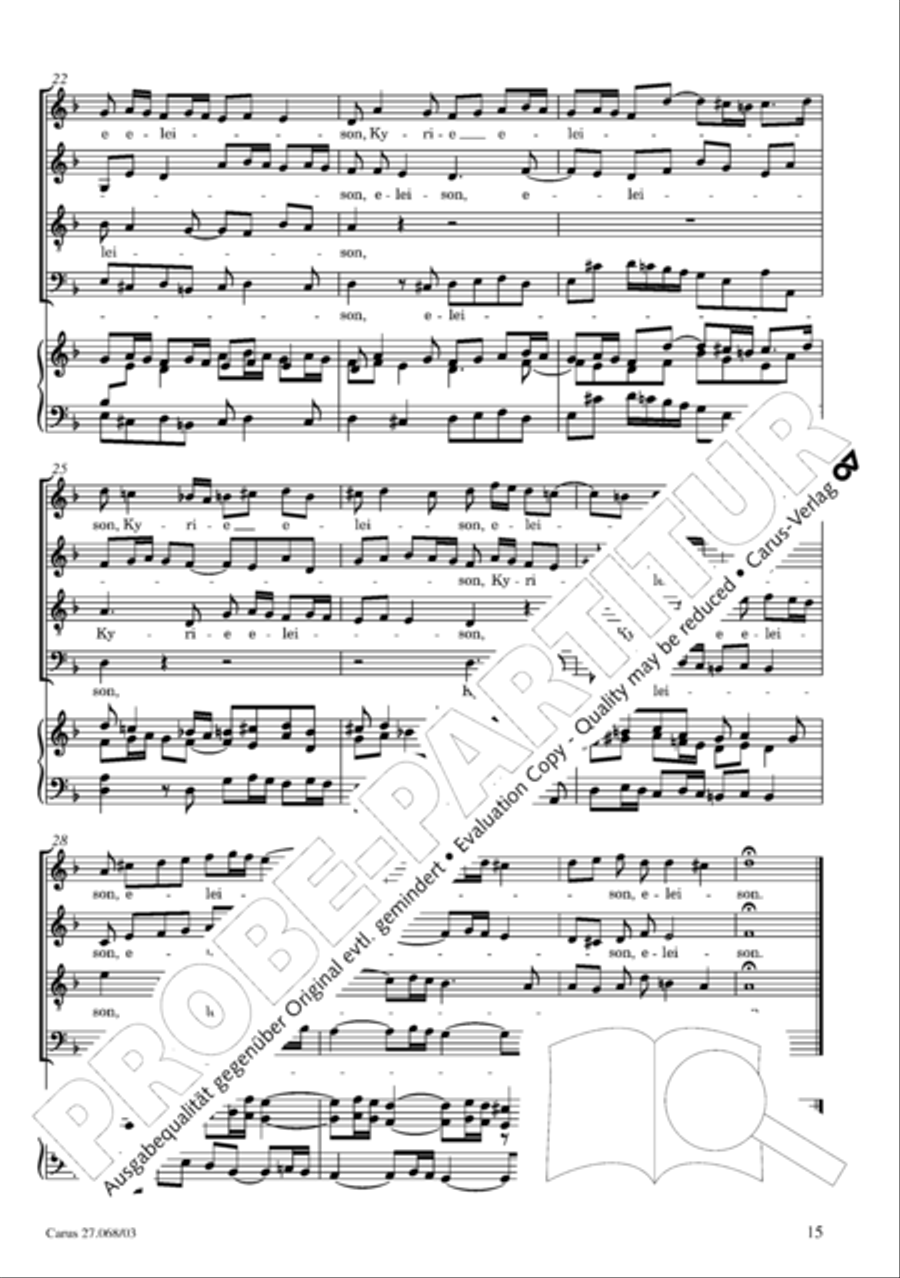 Mass in D minor (Missa in d) 4-Part scores gallery preview page 16