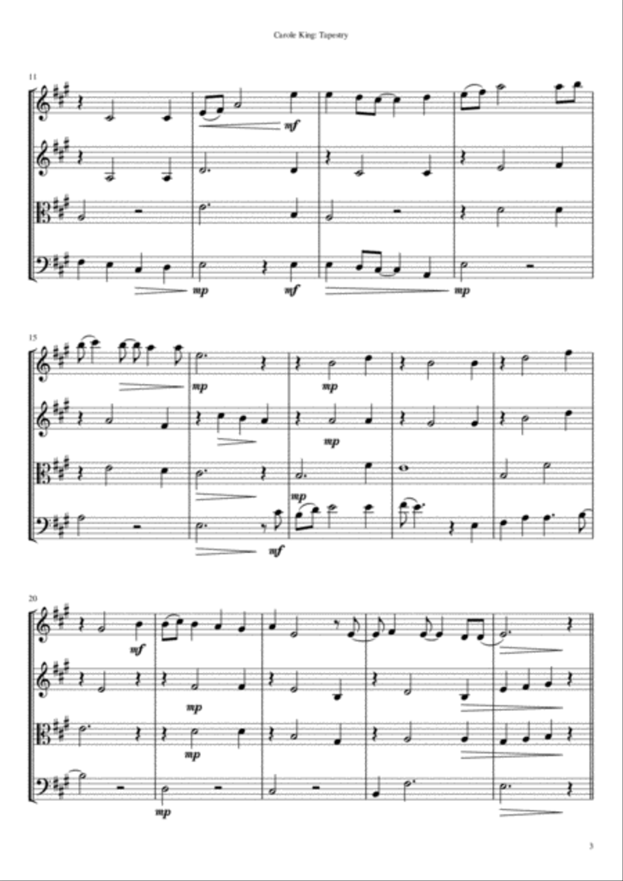 Tapestry Tapestry String Quartet scores gallery preview page 3