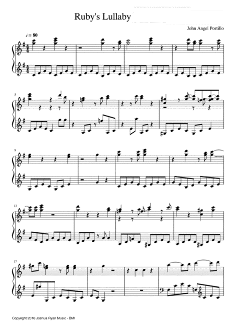 Ruby's Lullaby String Duet scores gallery preview page 1