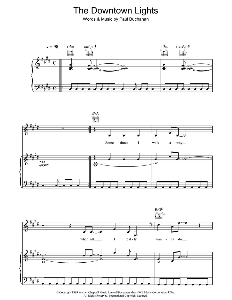 The Downtown Lights Acoustic Guitar scores gallery preview page 1