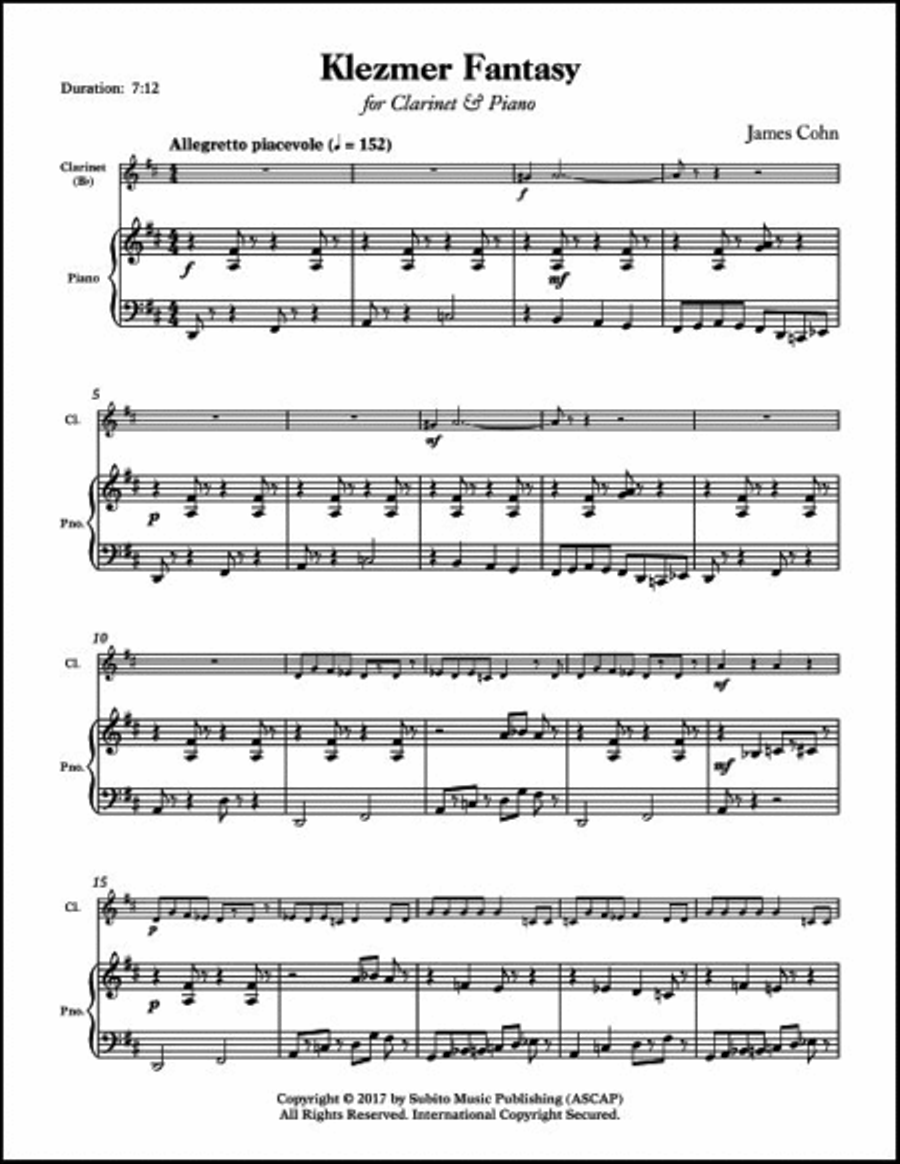 Klezmer Fantasy Woodwind Quintet scores gallery preview page 3