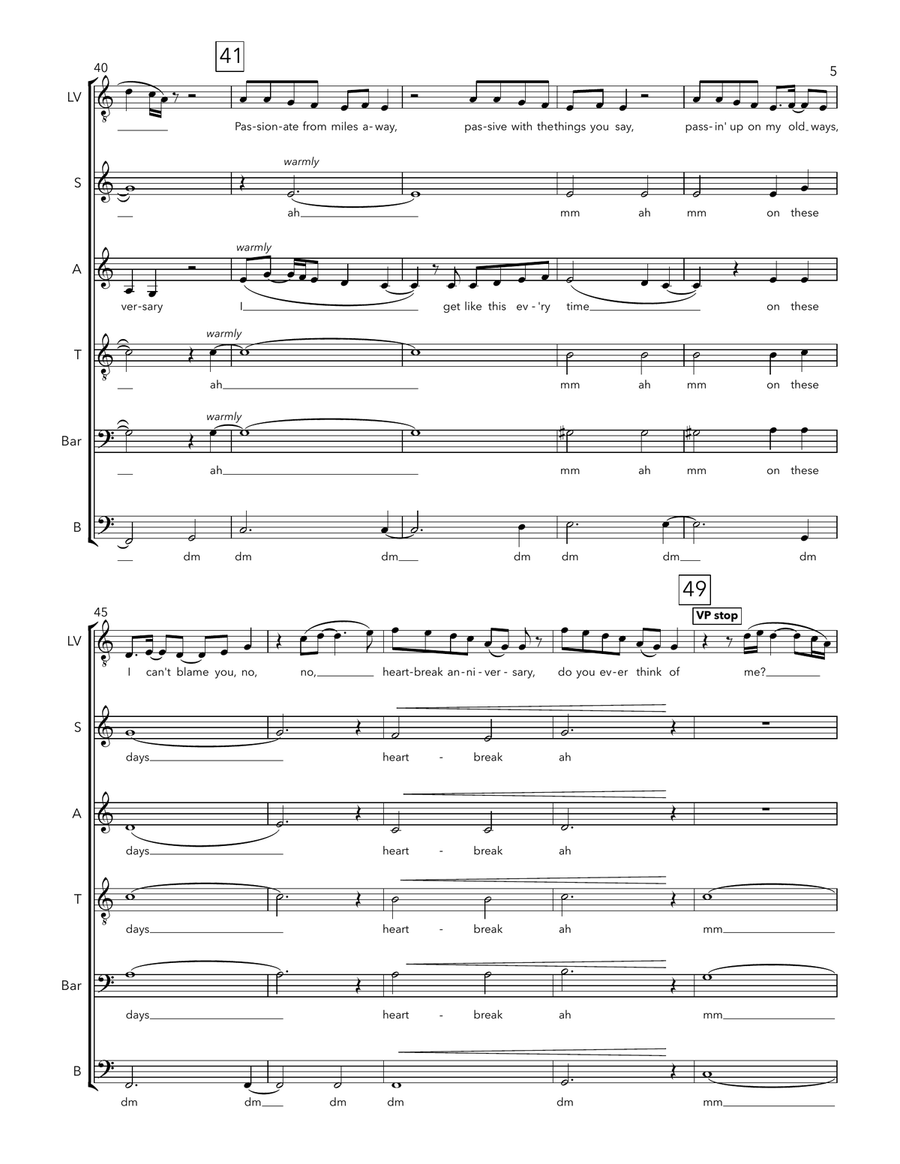 Heartbreak Anniversary A Cappella scores gallery preview page 5