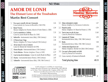 Amor De Lonh; The Distant Love of the Troubadors