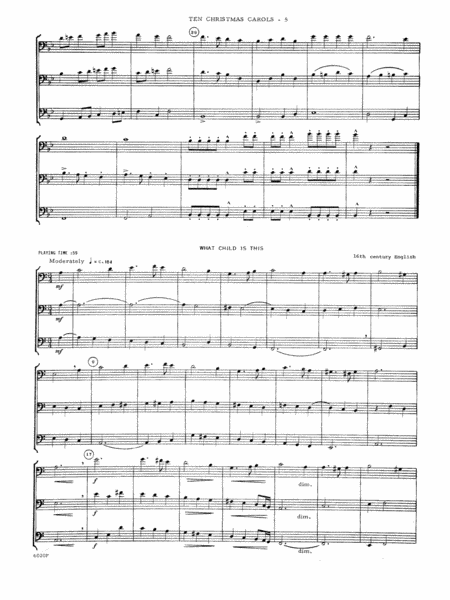Ten Christmas Carols For 3 Trombones - Full Score
