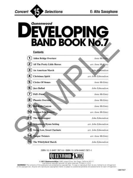 Developing Band Book No. 7 - Eb Alto Saxophone