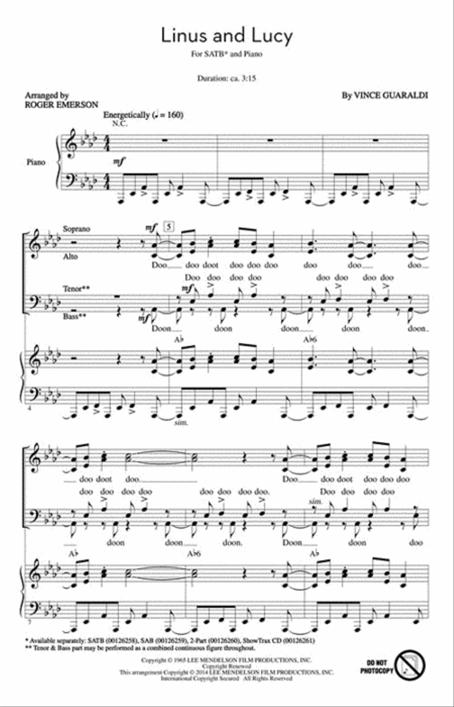 Linus and Lucy 4-Part scores gallery preview page 2