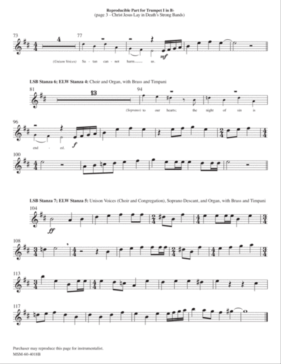 Christ Jesus Lay in Death's Strong Bands Choir scores gallery preview page 3