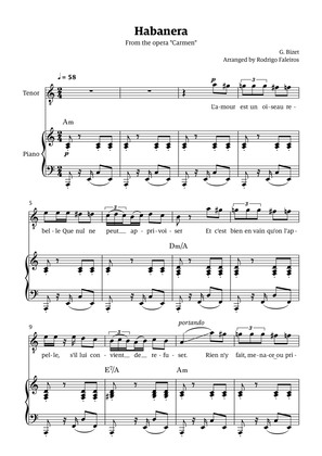 Habanera (for tenor - A minor/major)
