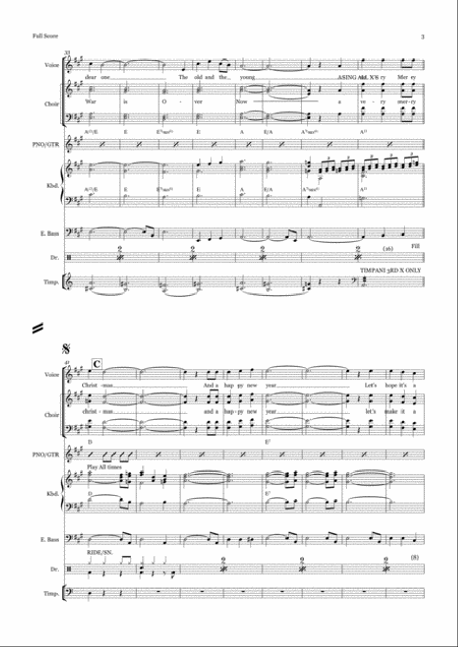 Happy Xmas (War Is Over) Choir scores gallery preview page 6