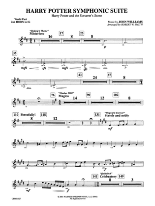 Harry Potter Symphonic Suite: (wp) 2nd Horn in E-flat