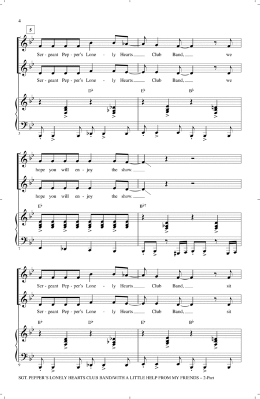 Sgt. Pepper's Lonely Hearts Club Band 2-Part scores gallery preview page 2
