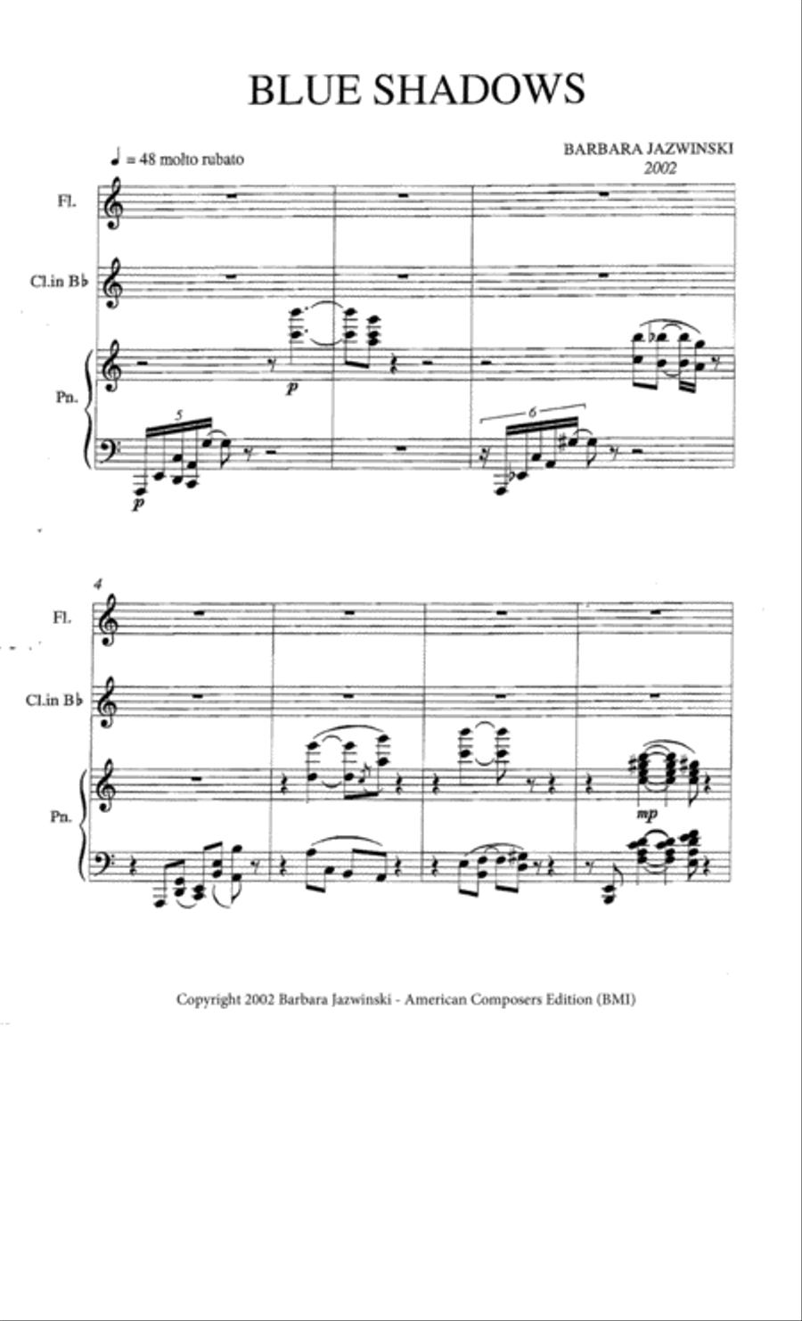 [Jazwinski] Blue Shadows Woodwind Duet scores gallery preview page 3