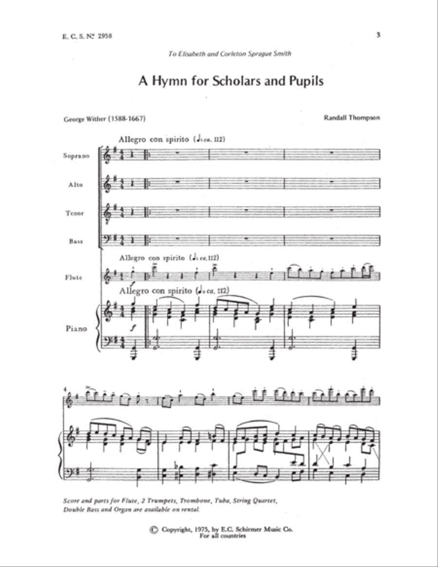 A Hymn For Scholars and Pupils 4-Part scores gallery preview page 3