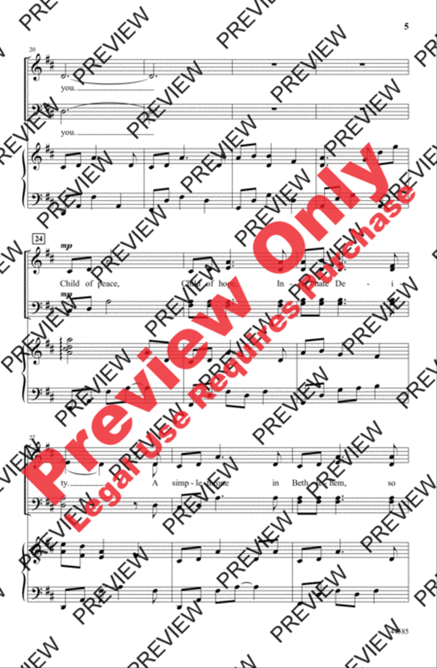 Child of Peace, Child of Hope 4-Part scores gallery preview page 5