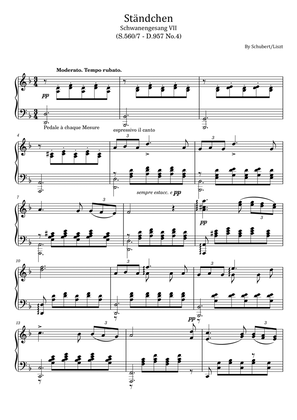 Schubert/Liszt - S.560/7 - D.957 No.4 - Ständchen - Original For Piano Solo
