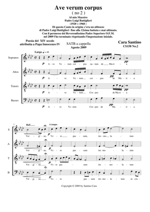 Ave verum corpus - Choir SATB a cappella