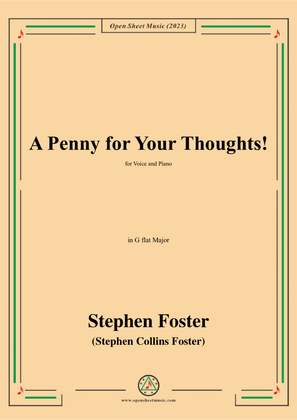 Book cover for S. Foster-A Penny for Your Thoughts!,in G flat Major