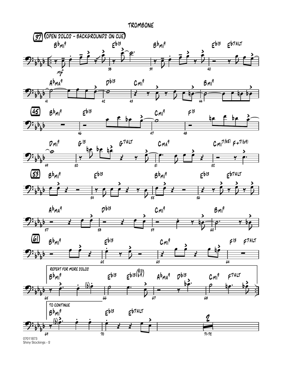 Shiny Stockings - Trombone Jazz Ensemble scores gallery preview page 2