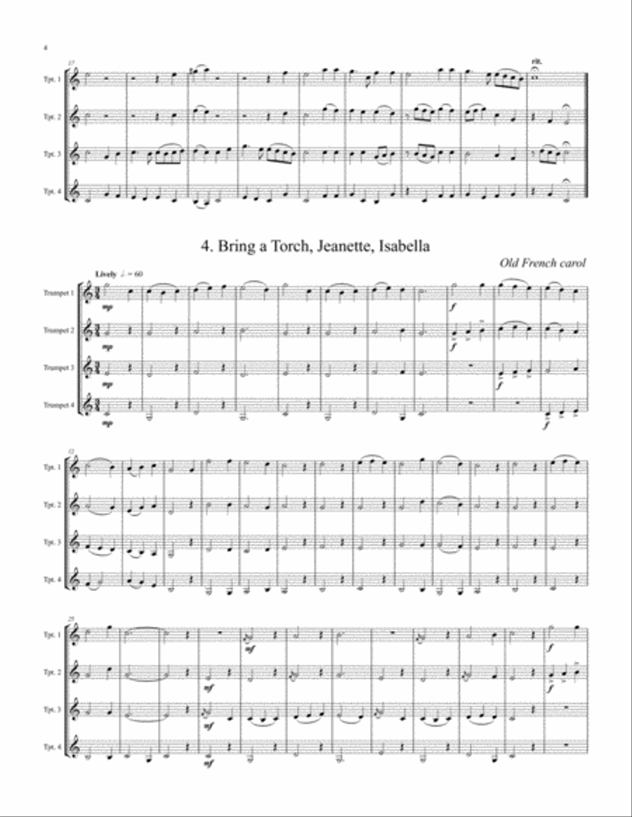 6 Christmas Quartets 6 Christmas Quartets Trumpet scores gallery preview page 5