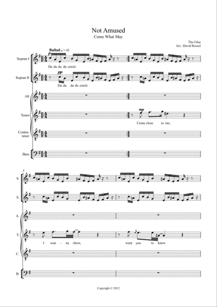 Come what may Come what may Choir scores gallery preview page 1