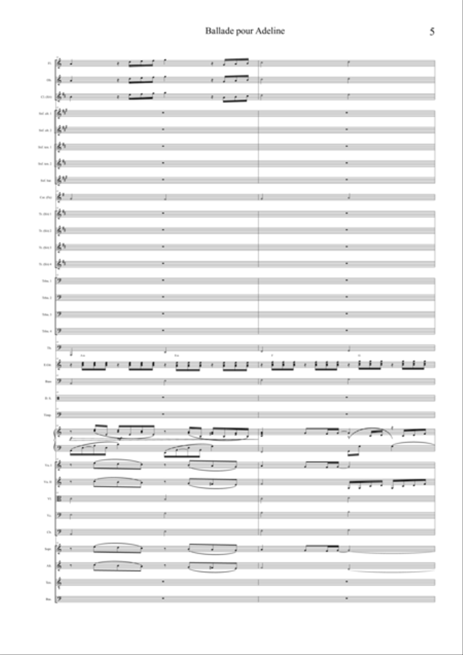 Ballade Pour Adeline Chamber Orchestra scores gallery preview page 5