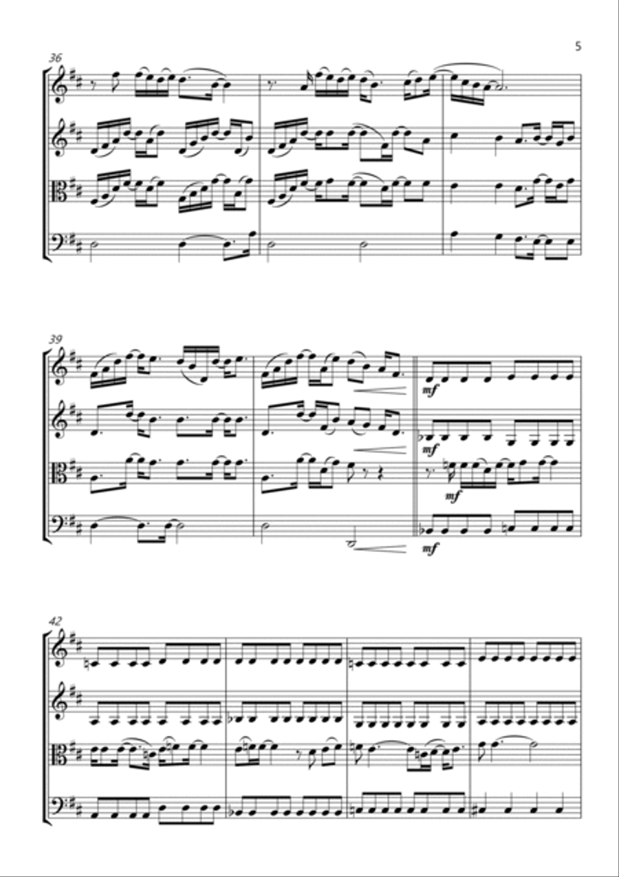 Tiny Dancer String Quartet scores gallery preview page 5
