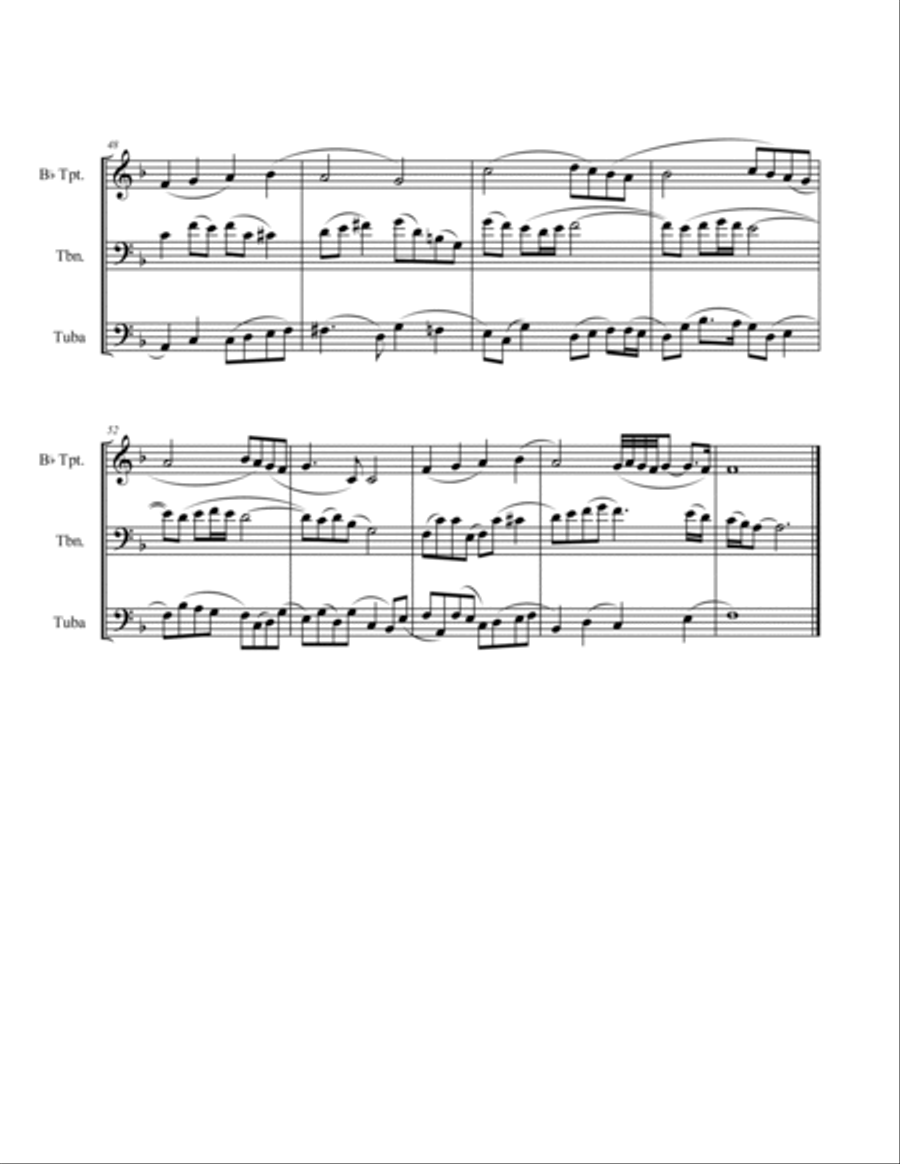 A Baker's Dozen of Christmas Brass Trios (Trumpet, Trombone, Tuba) Brass Trio scores gallery preview page 5