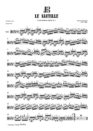 Book cover for Henri Wieniawski Op. 10 No. 1 La Sautille arr. for viola by Szczepan Pytel L'école moderne