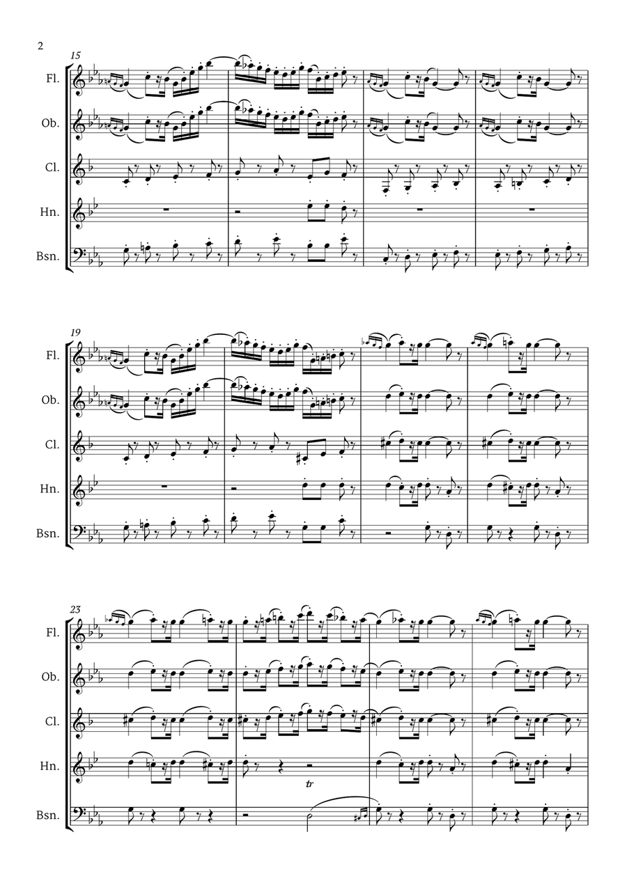 Marche des contrebandiers from Carmen by Georges Bizet GB 9 for Woodwind Quintet Woodwind Quintet scores gallery preview page 3