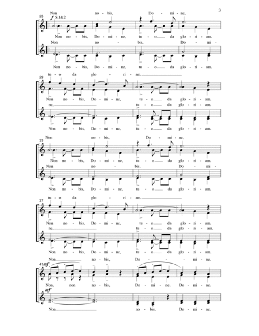 Non Nobis, Domine (arr. William C. Powell) SSAA scores gallery preview page 2
