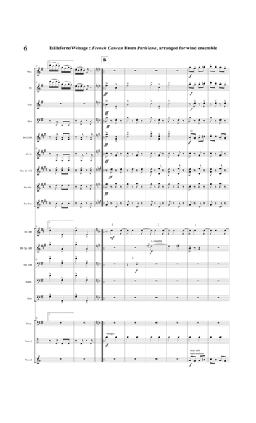 "French Cancan" from Parisiana for wind ensemble - Score Only