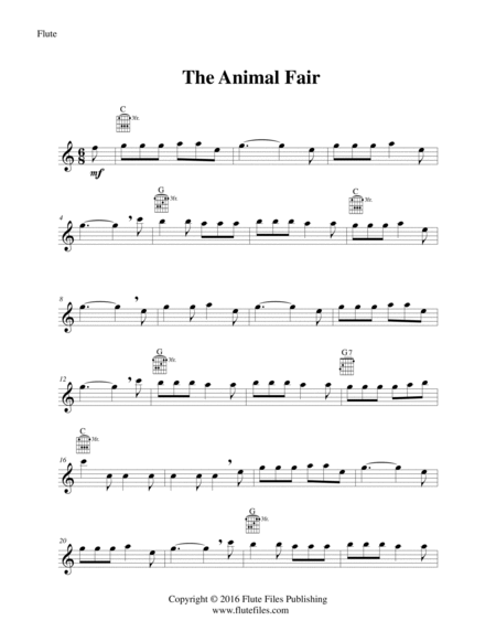 The Animal Fair - Flute Solo with Guitar Chords image number null