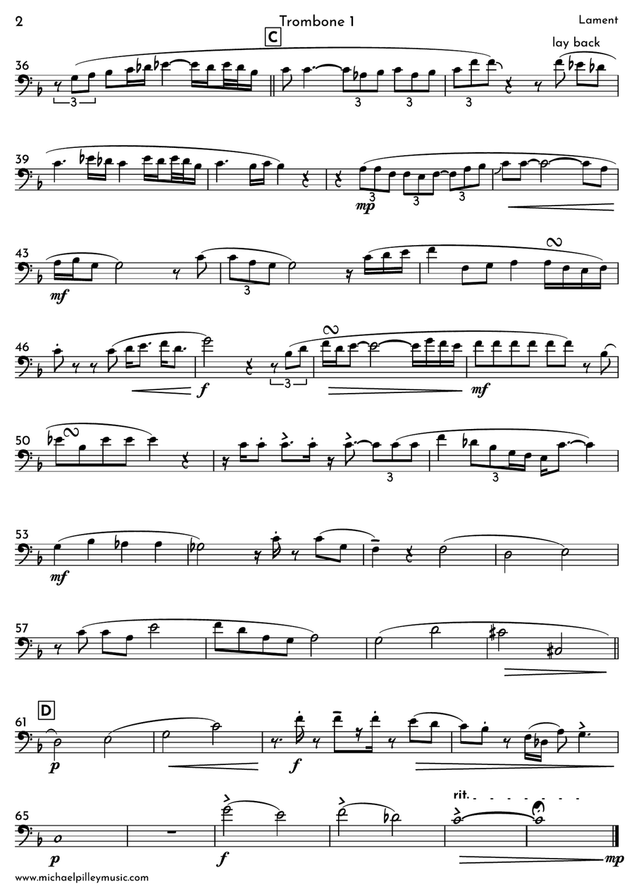 Lament Brass Ensemble scores gallery preview page 3