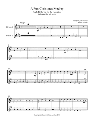 A Fun Christmas Medley (treble Bb instrument duet, parts only)