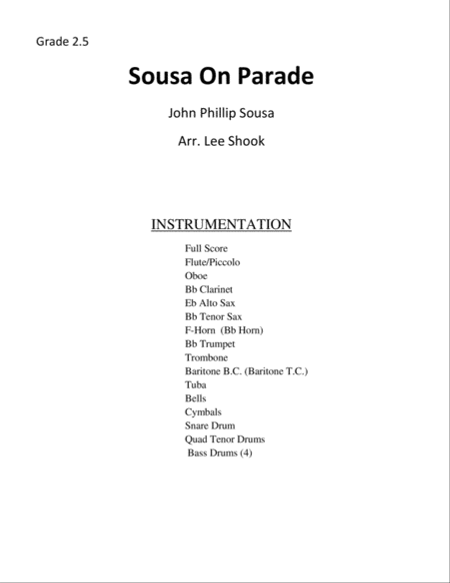 Sousa on Parade Concert Band scores gallery preview page 3