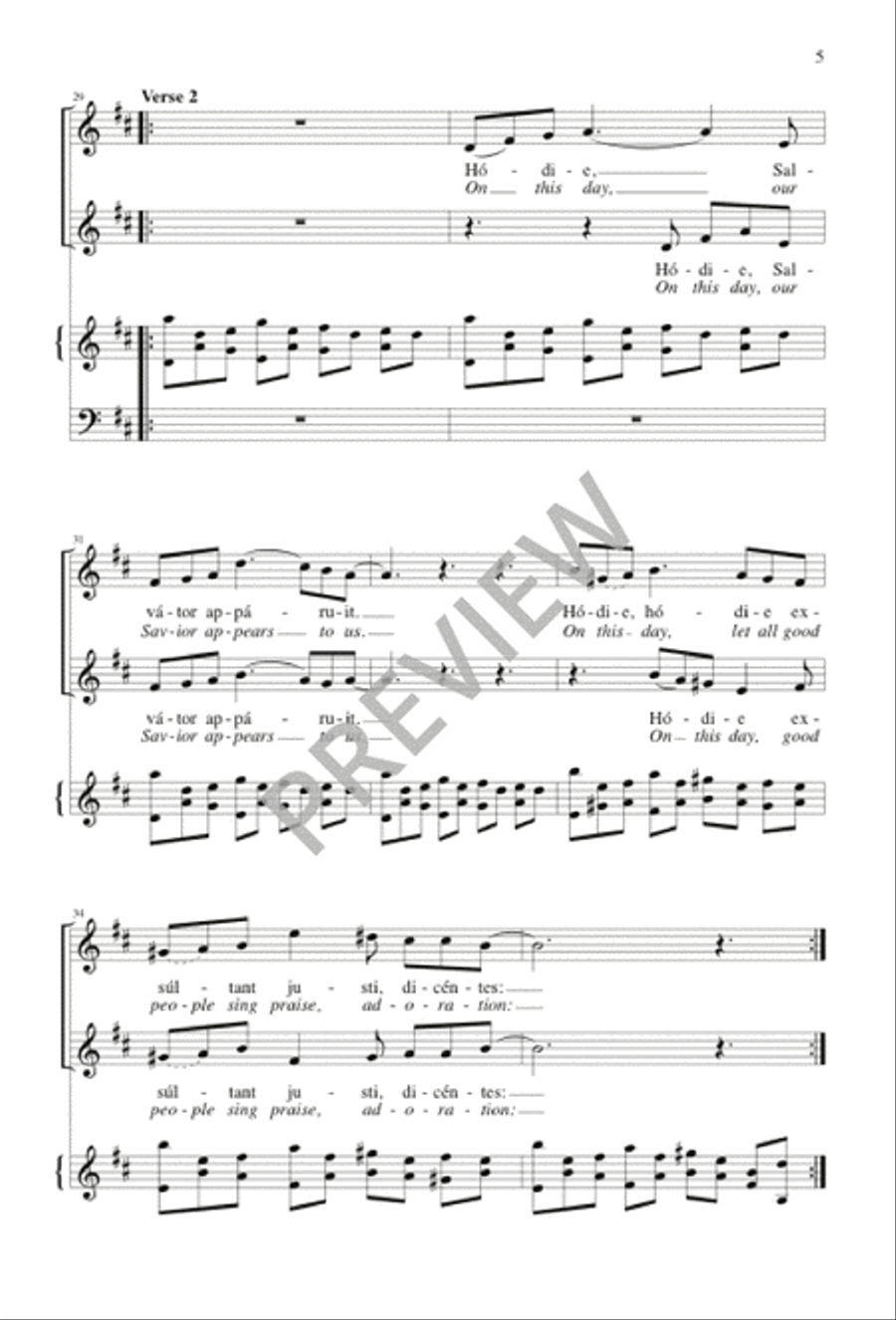 Hodie Christus Natus Est 2-Part scores gallery preview page 6