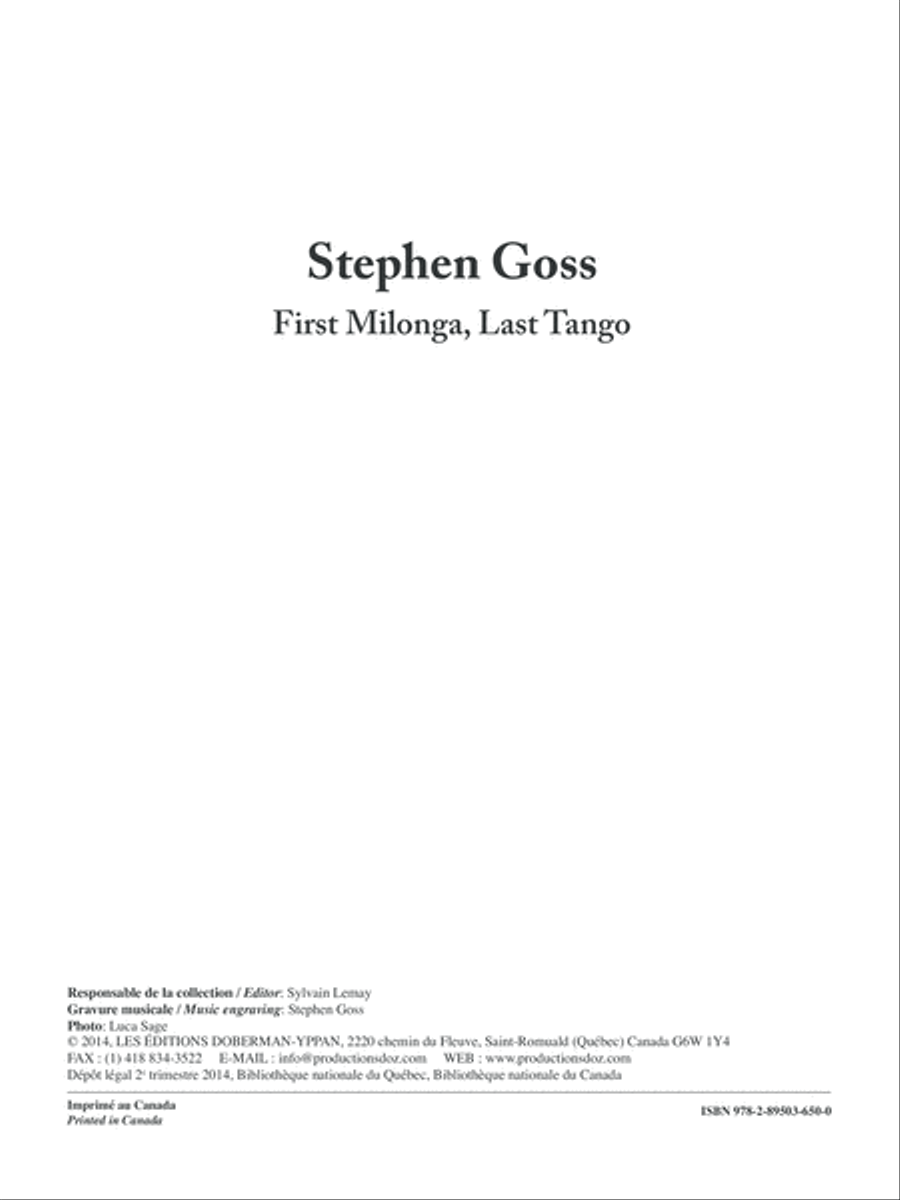 First Milonga, Last Tango Flute scores gallery preview page 1