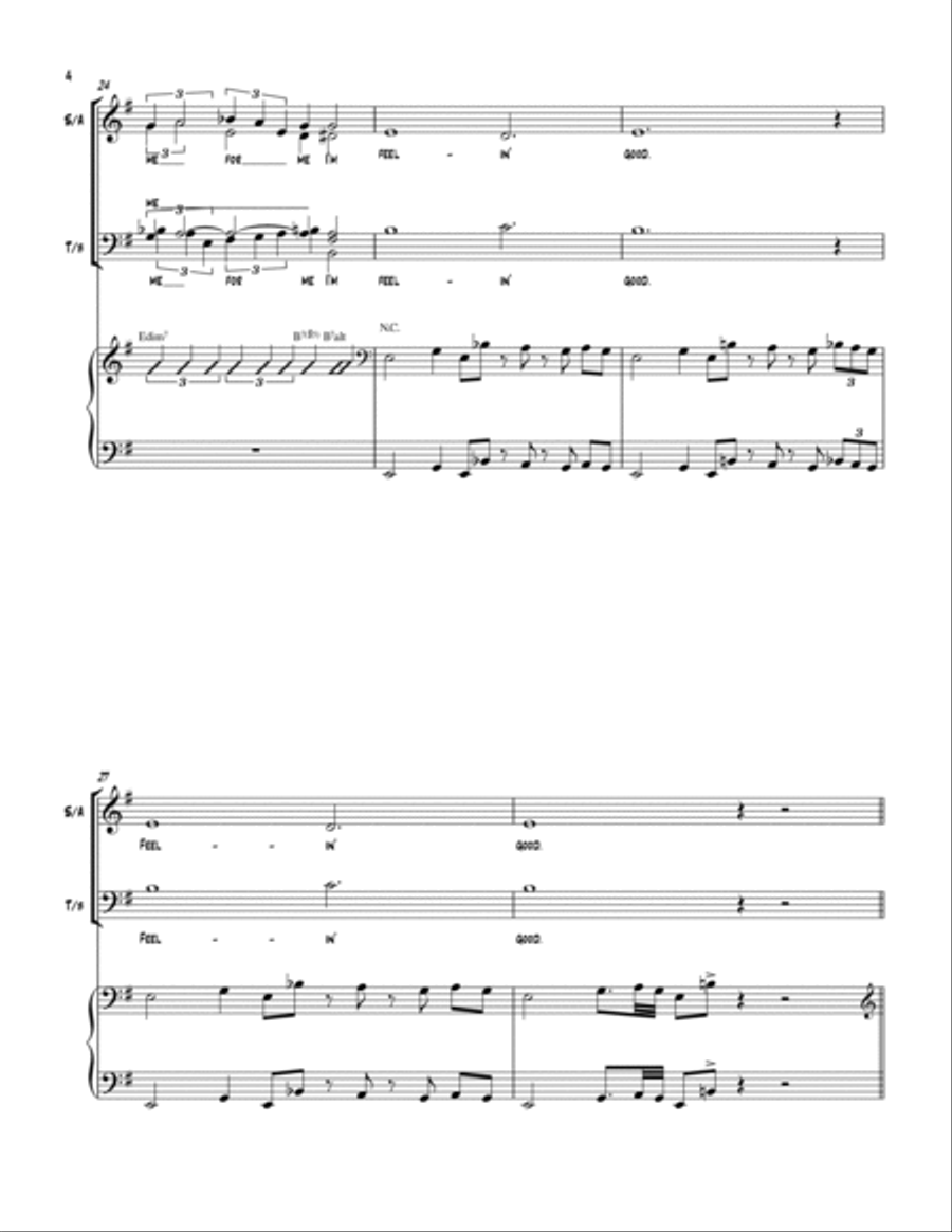 Feeling Good 4-Part scores gallery preview page 4