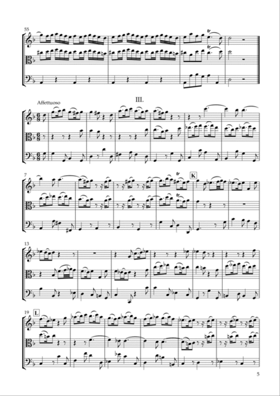 Trio Sonata in D Minor for String Trio Essercizii musici TWV42:d4 String Trio scores gallery preview page 5