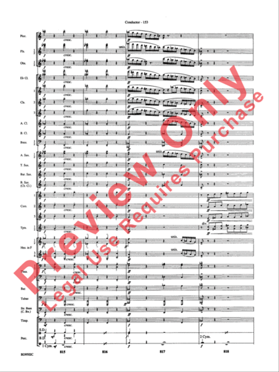 Symphony No. 3 for Band Concert Band scores gallery preview page 156