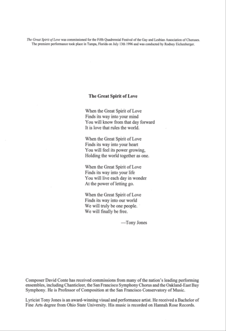 The Great Spirit of Love 4-Part scores gallery preview page 2